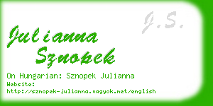 julianna sznopek business card